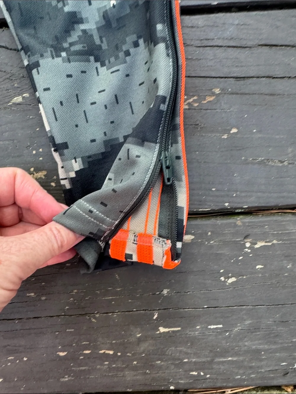 adidas Men's Gray Digital Camo Joggers with Orange Stripes size XS